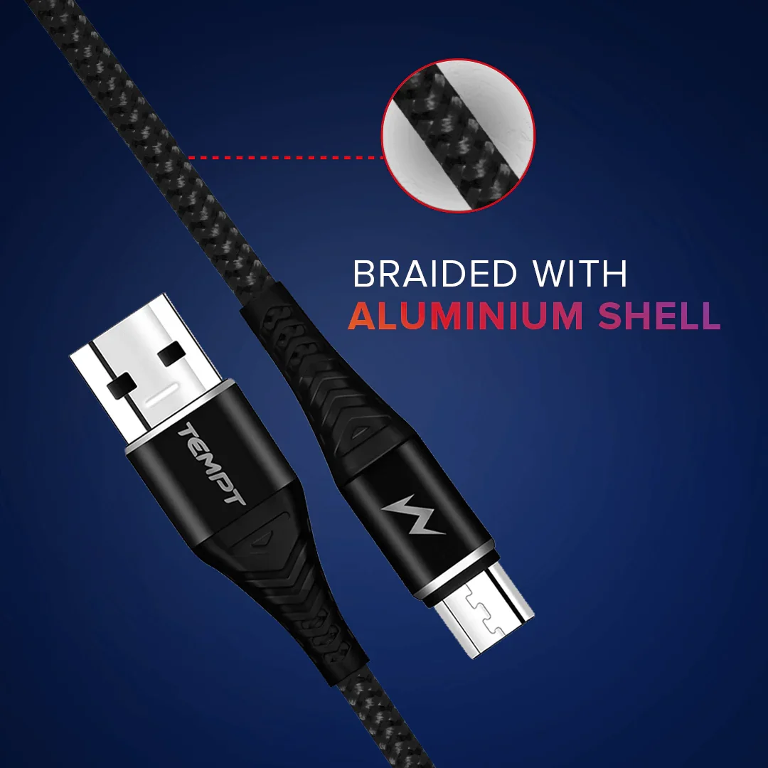 Twist Braided with Aluminium Shell USB to Micro USB Cable - Image 8