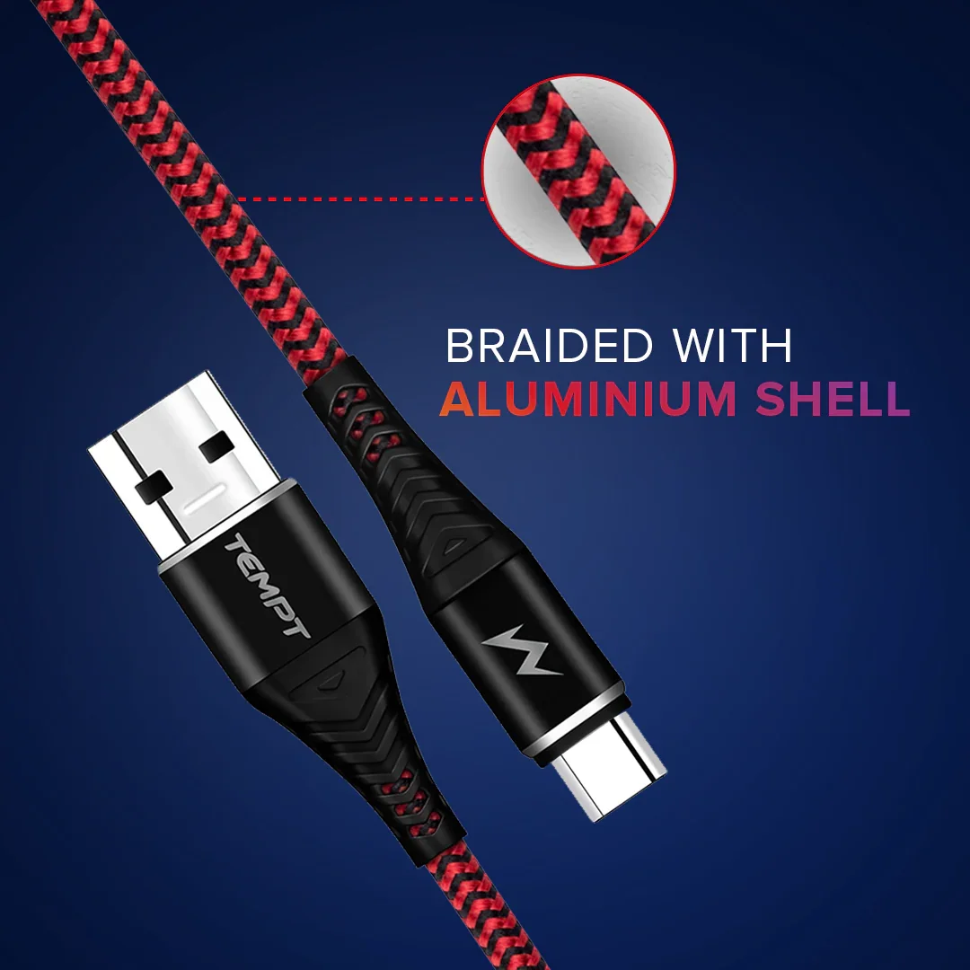 Twist Braided with Aluminum Shell USB to Type C Cable - Image 4