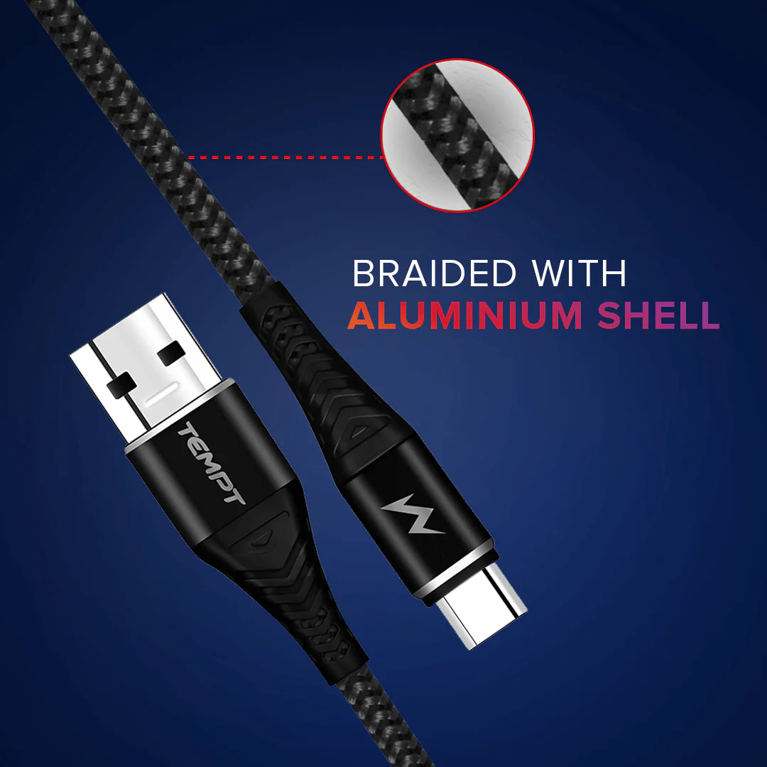 Twist Braided with Aluminum Shell USB to Type C Cable - Image 8
